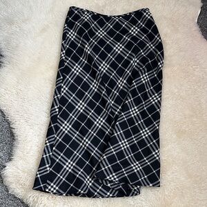 NWOT Talbots Black & White Plaid A-Line Women's Skirt 4